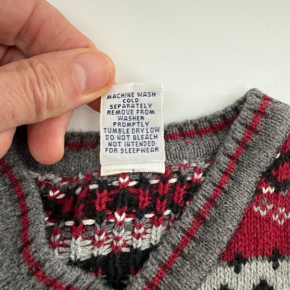 Gymboree‎ Kids 12-18M Sweater Vest Red Fair Isle Vintage Knit Holiday Preppy EUC